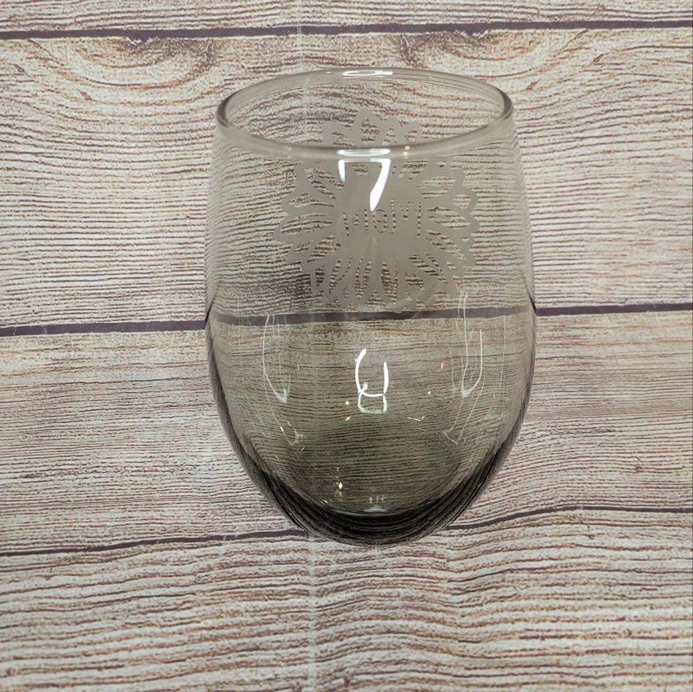 Mom sunflower etched wine glass